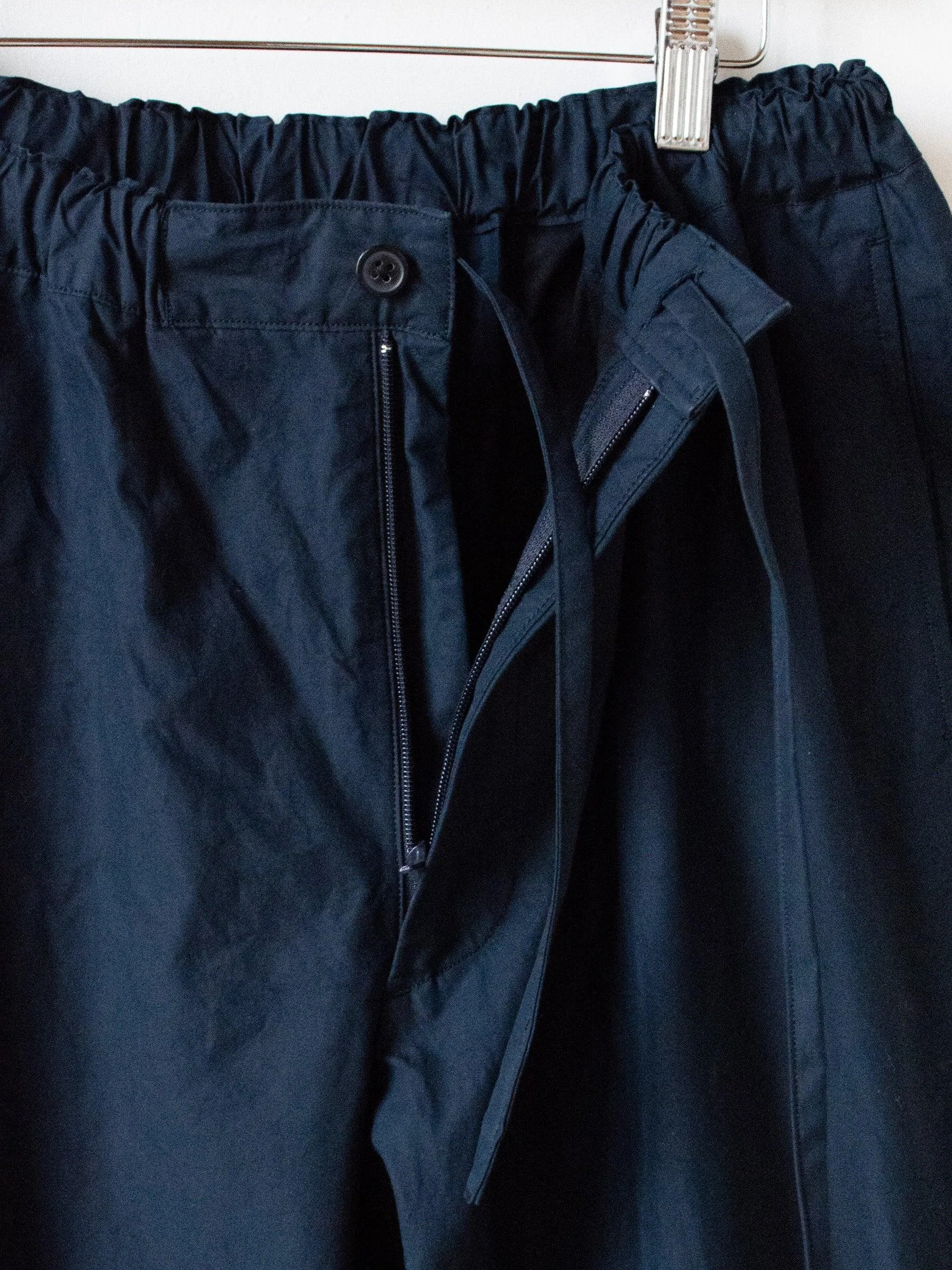 Super Hi-count Cotton Poplin Easy Trousers - Navy