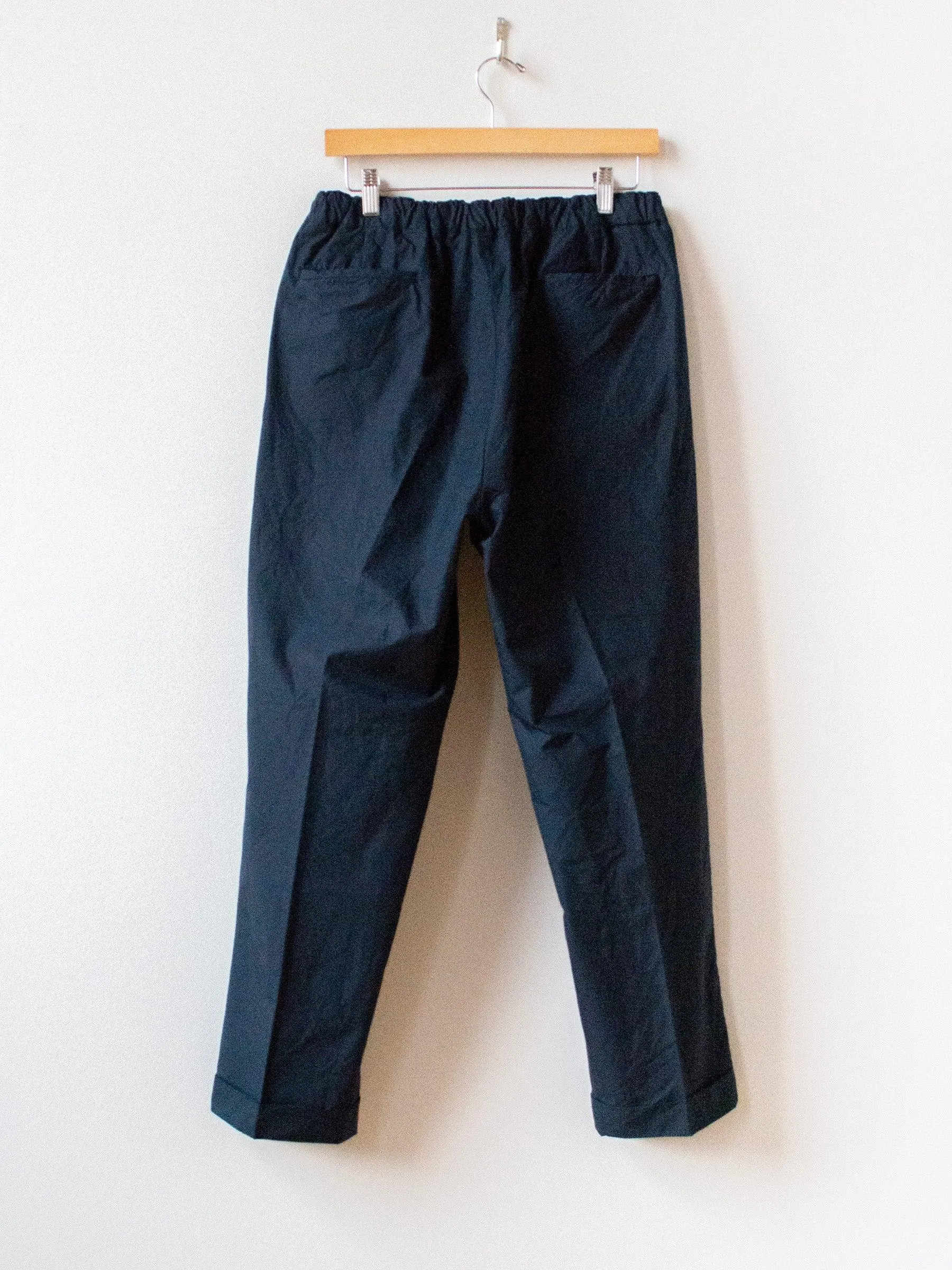 Super Hi-count Cotton Poplin Easy Trousers - Navy