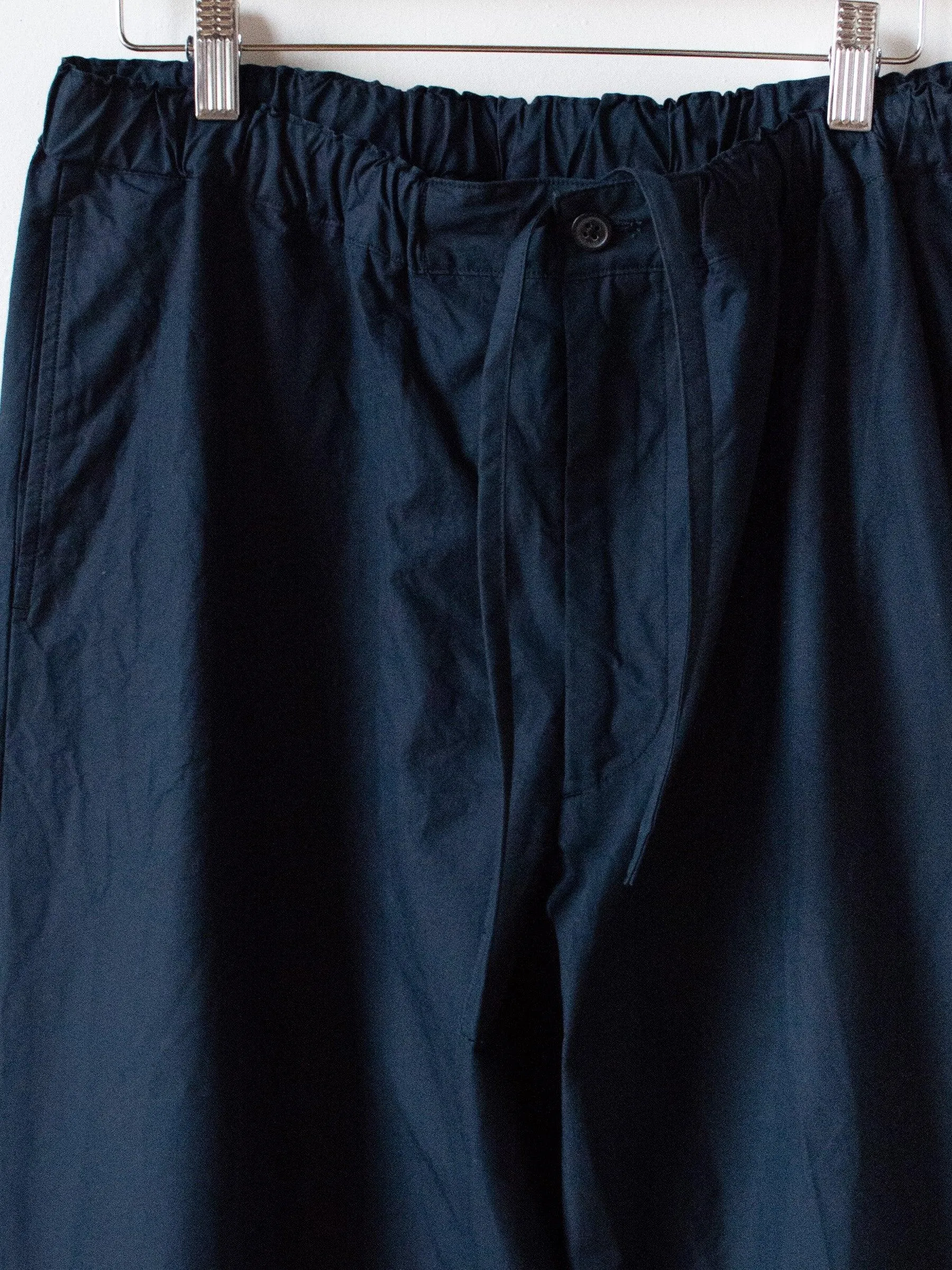 Super Hi-count Cotton Poplin Easy Trousers - Navy