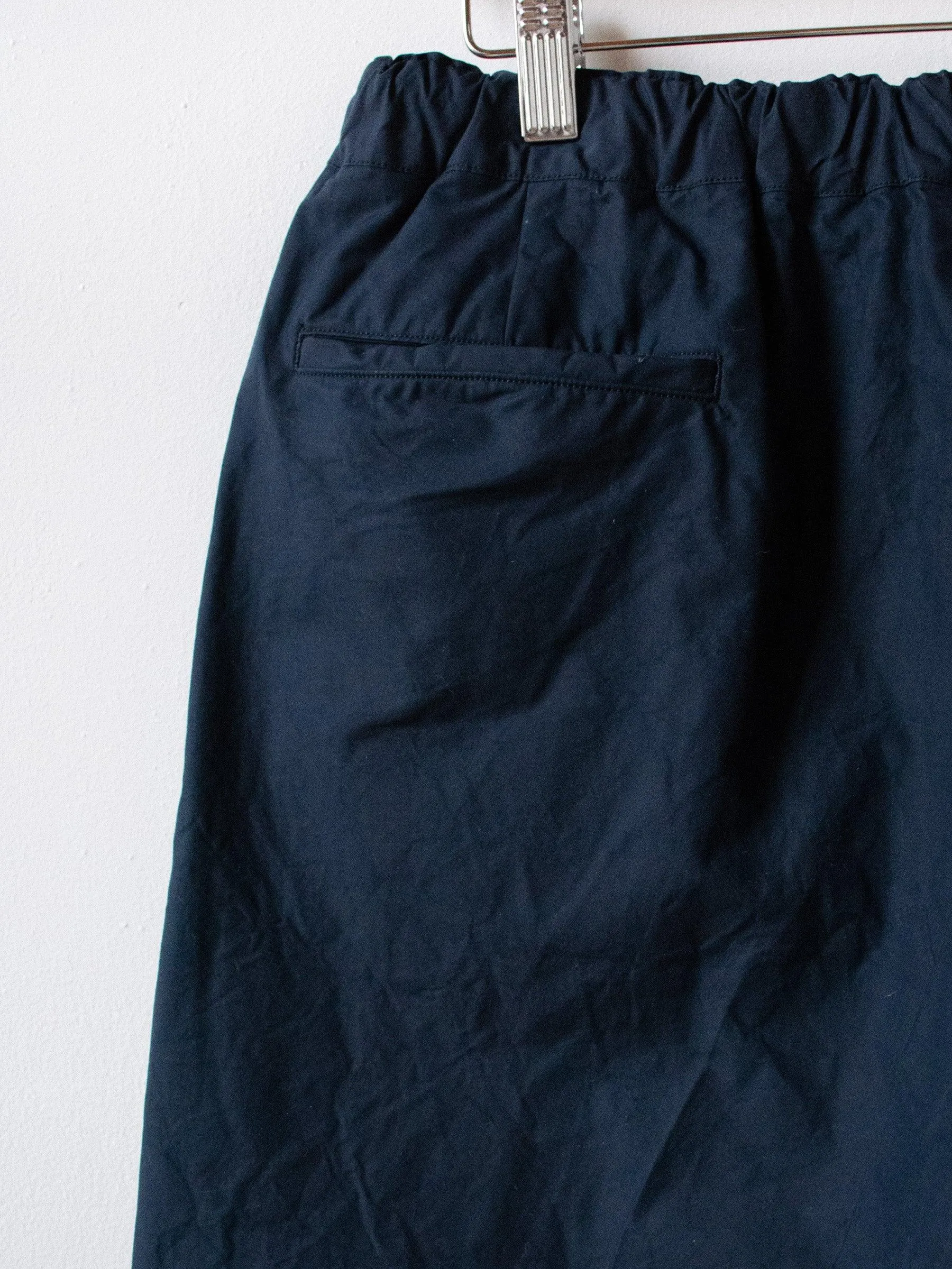 Super Hi-count Cotton Poplin Easy Trousers - Navy