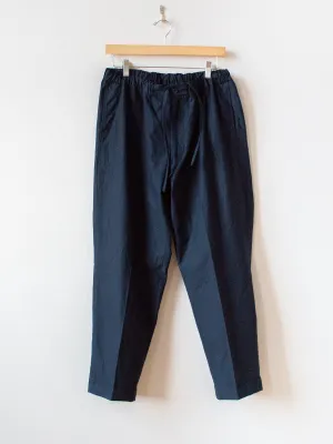 Super Hi-count Cotton Poplin Easy Trousers - Navy