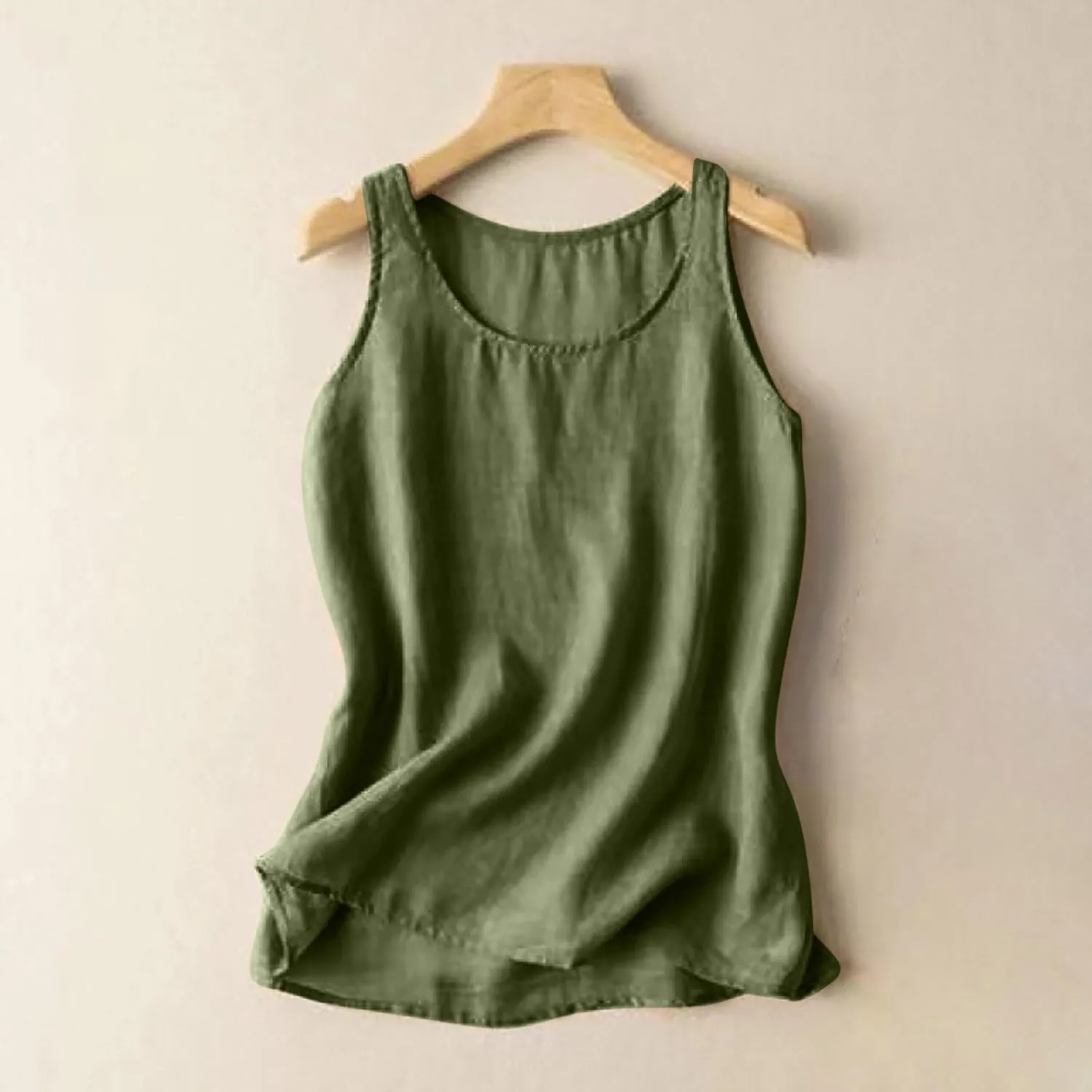 TANGNADE Womens Camisole Tank Tops Plus Size Cotton Linen Sleeveless Shirts Trendy Summer Outfits Casual Clothing