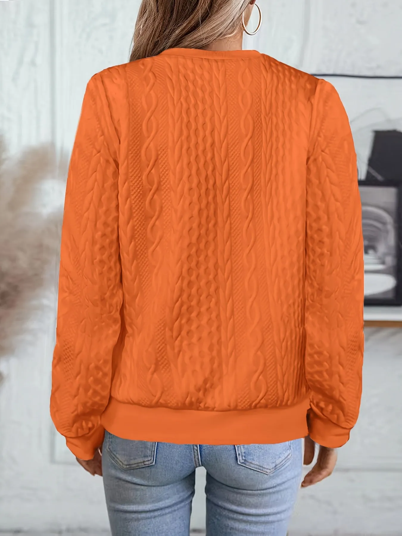 Textured Zipper Sweatshirt, Casual Long Sleeve for Fall & Winter.