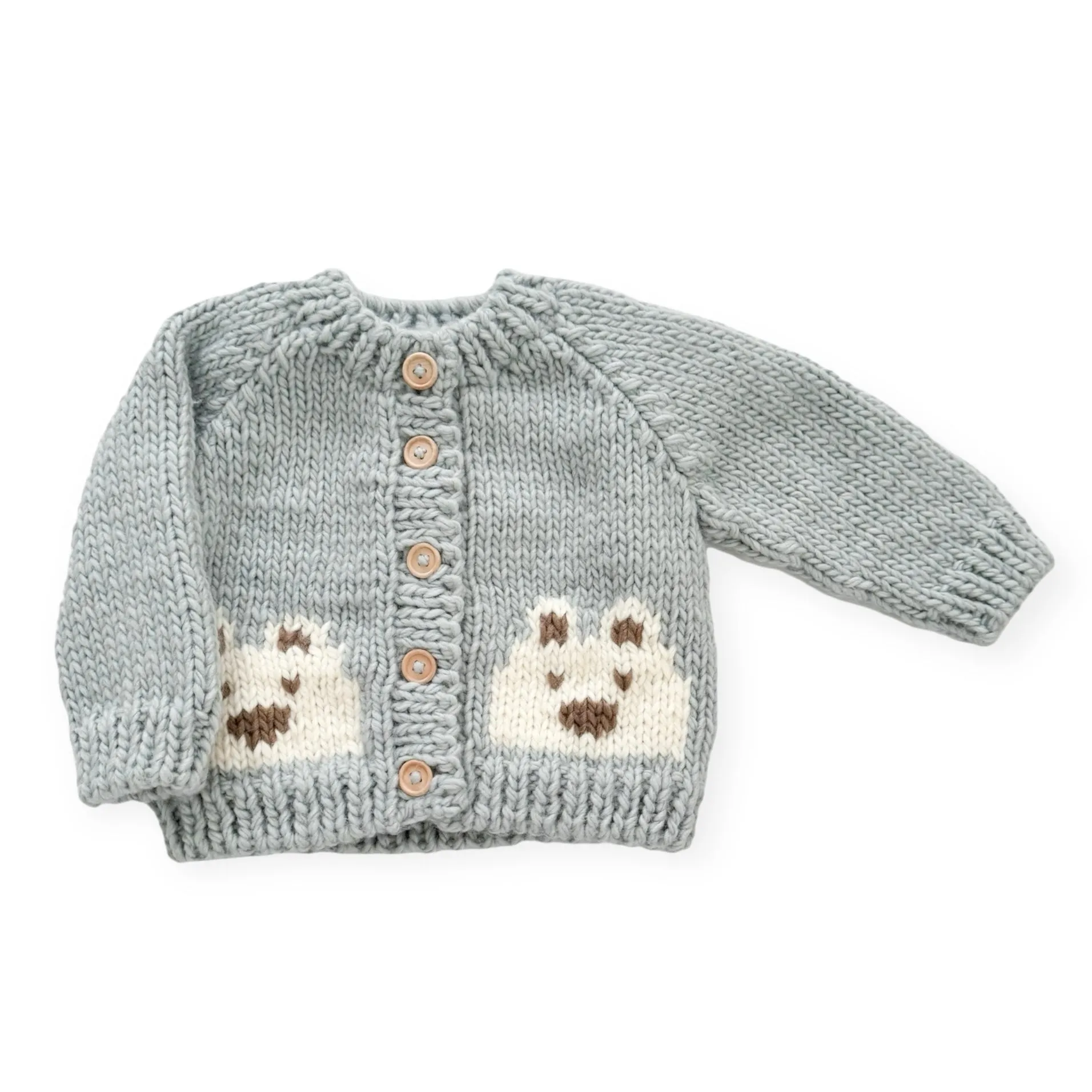 The Blueberry Hill Bear Cardigan ~ Bowie Grey