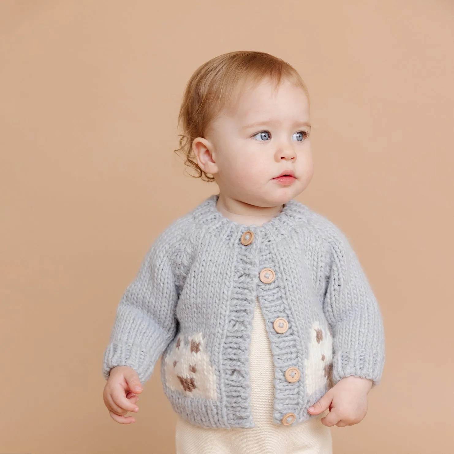 The Blueberry Hill Bear Cardigan ~ Bowie Grey