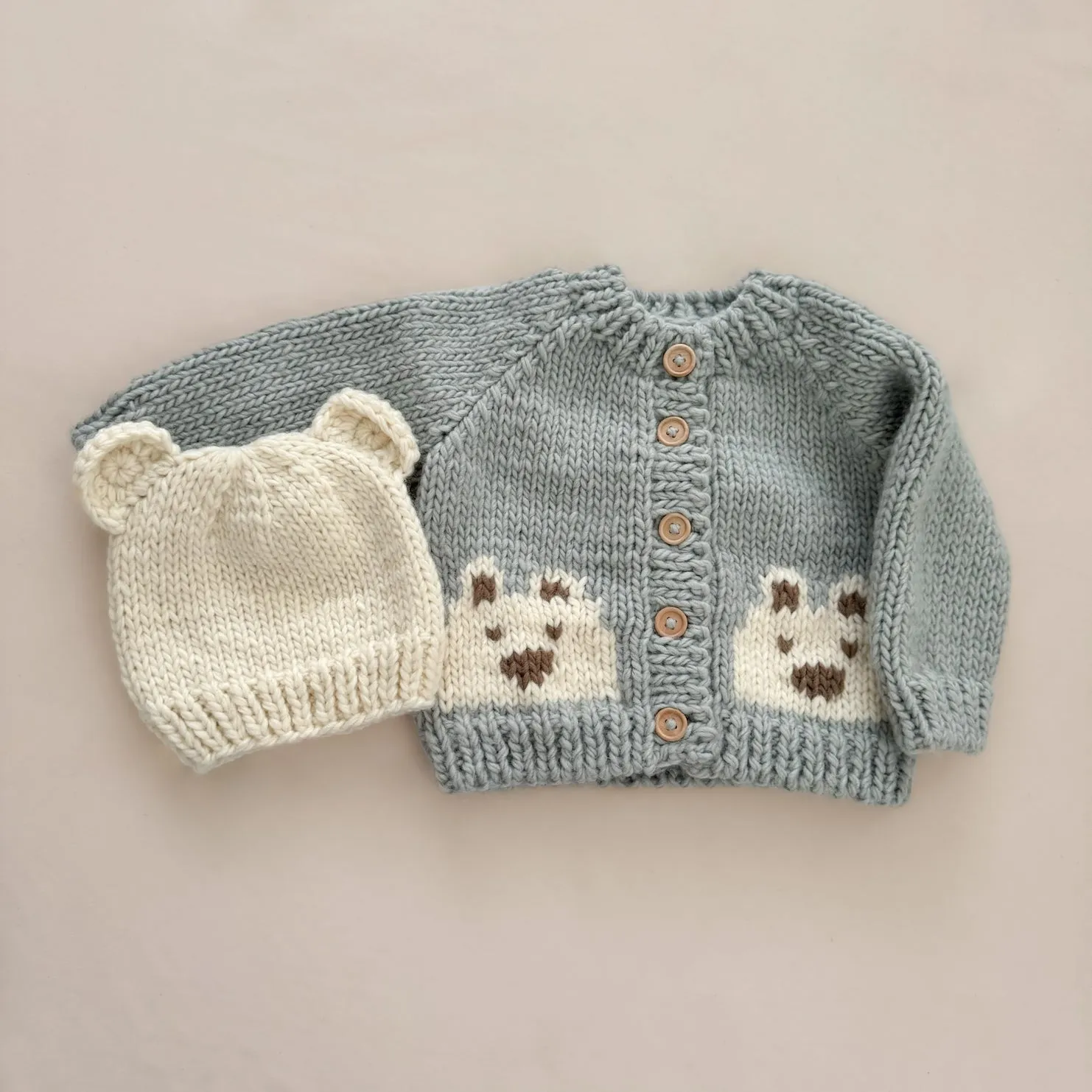 The Blueberry Hill Bear Cardigan ~ Bowie Grey