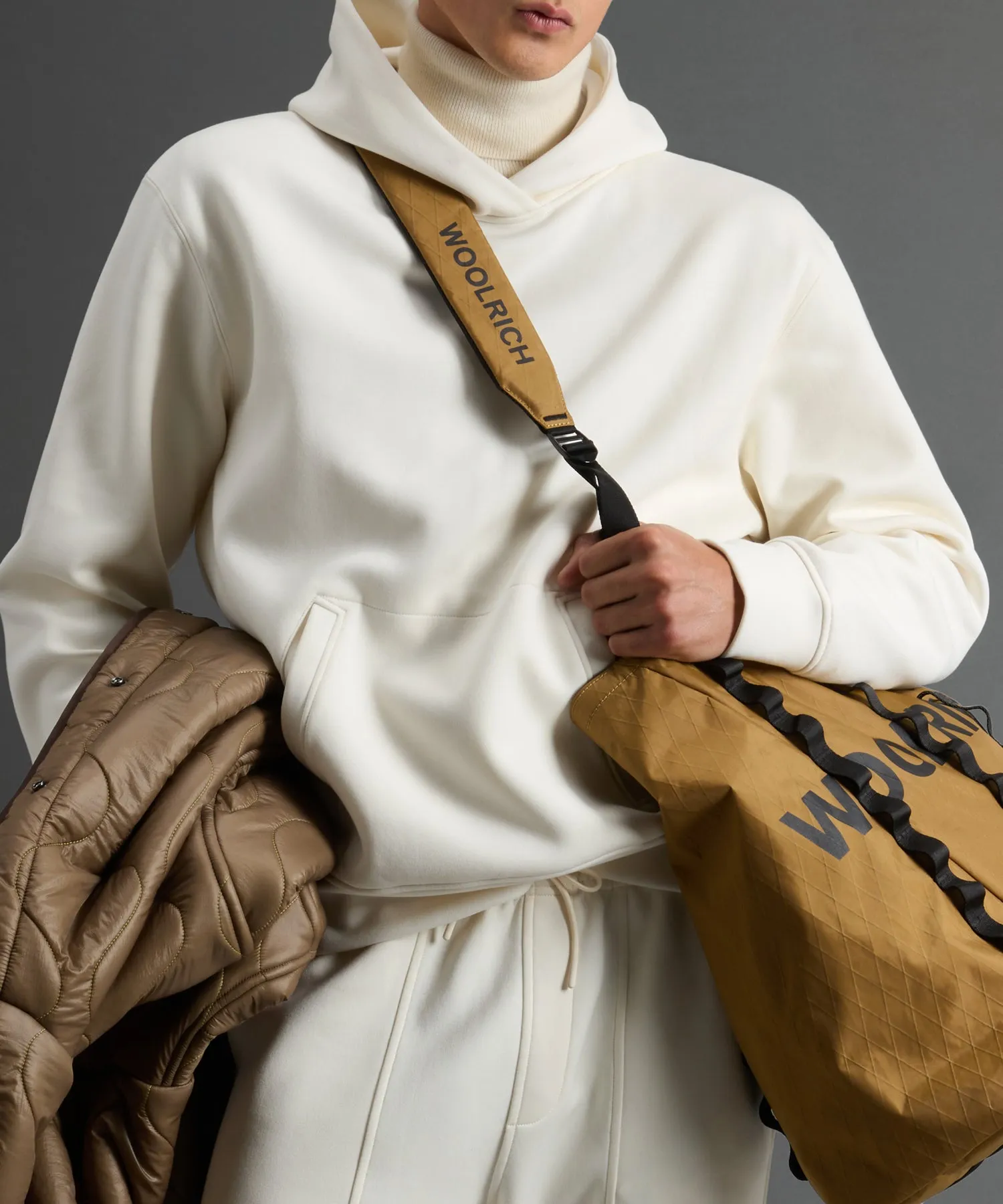 Todd Snyder X Woolrich Luxe Tech Hoodie in Cream