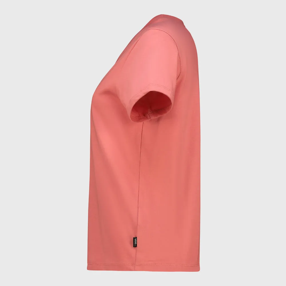 Vans Womans Drop V SS Crew T-Shirt Pink/White _ 182725 _ Pink