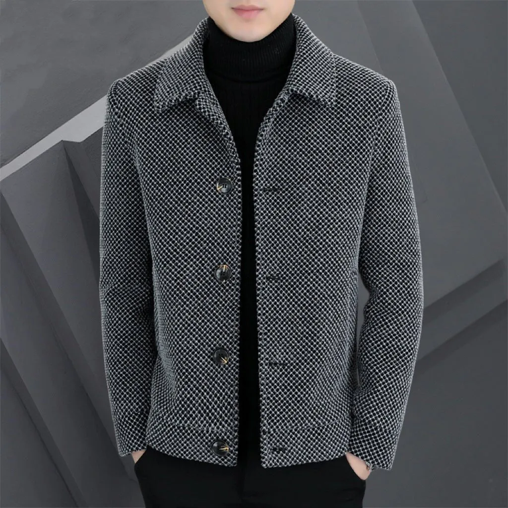 Velvet Padded Thickened Short Coat For Men