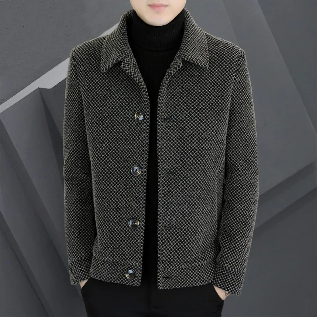 Velvet Padded Thickened Short Coat For Men
