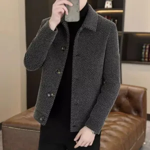 Velvet Padded Thickened Short Coat For Men