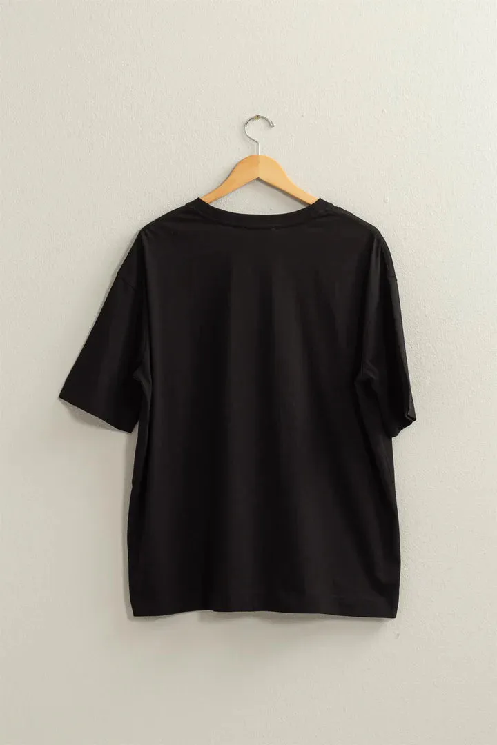 Violet Oversized T-Shirt In Black