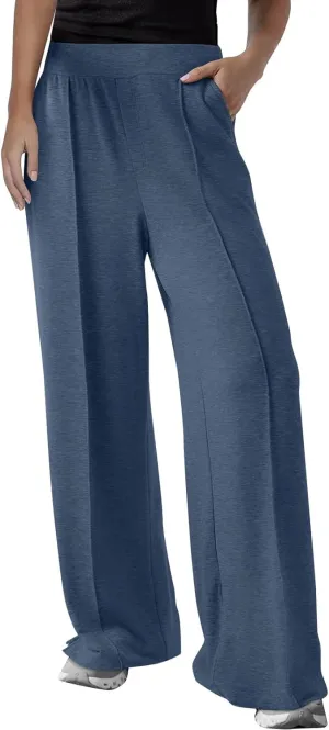 Wide Leg Sweatpants Women Baggy High Elastic Waist Loose Yoga Pants with Pockets Fleece Lined Athletic Golf Joggers