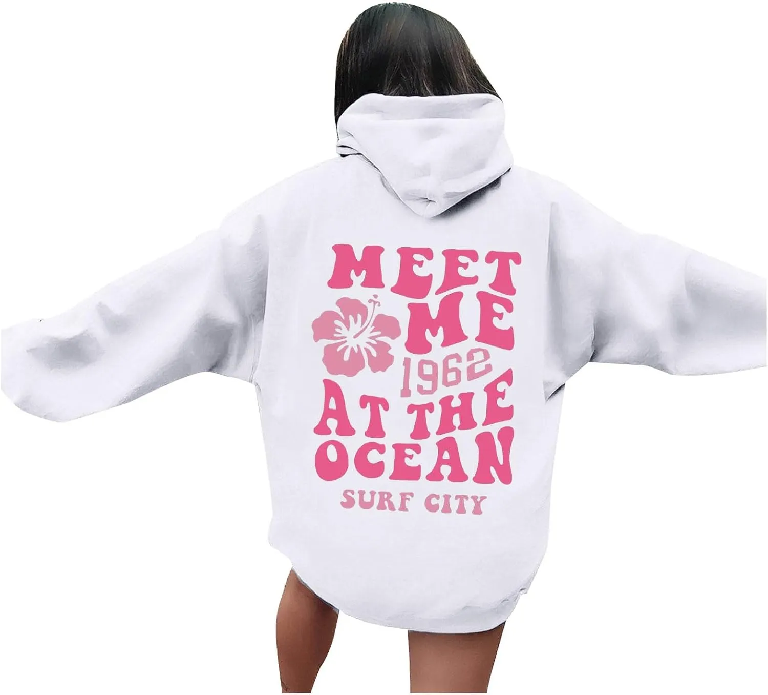 Womens Hoodies Long Sleeve Letter Print Warm Fall Winter Sweatshirts Oversized Hooded Pullover 2024 Trendy