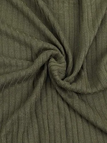 Women's Open Front Cardigan Shirt Long Sleeve Lightweight Coat (Army Green,L/12-14)