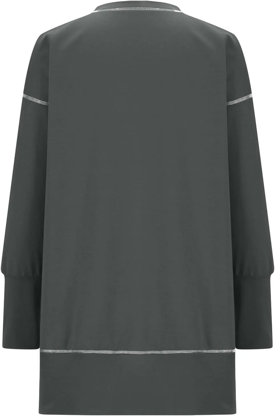 Womens Oversized Crewneck Sweatshirts Casual Long Sleeve Trendy Contrast Stitching High Low Fall Pullover Tops