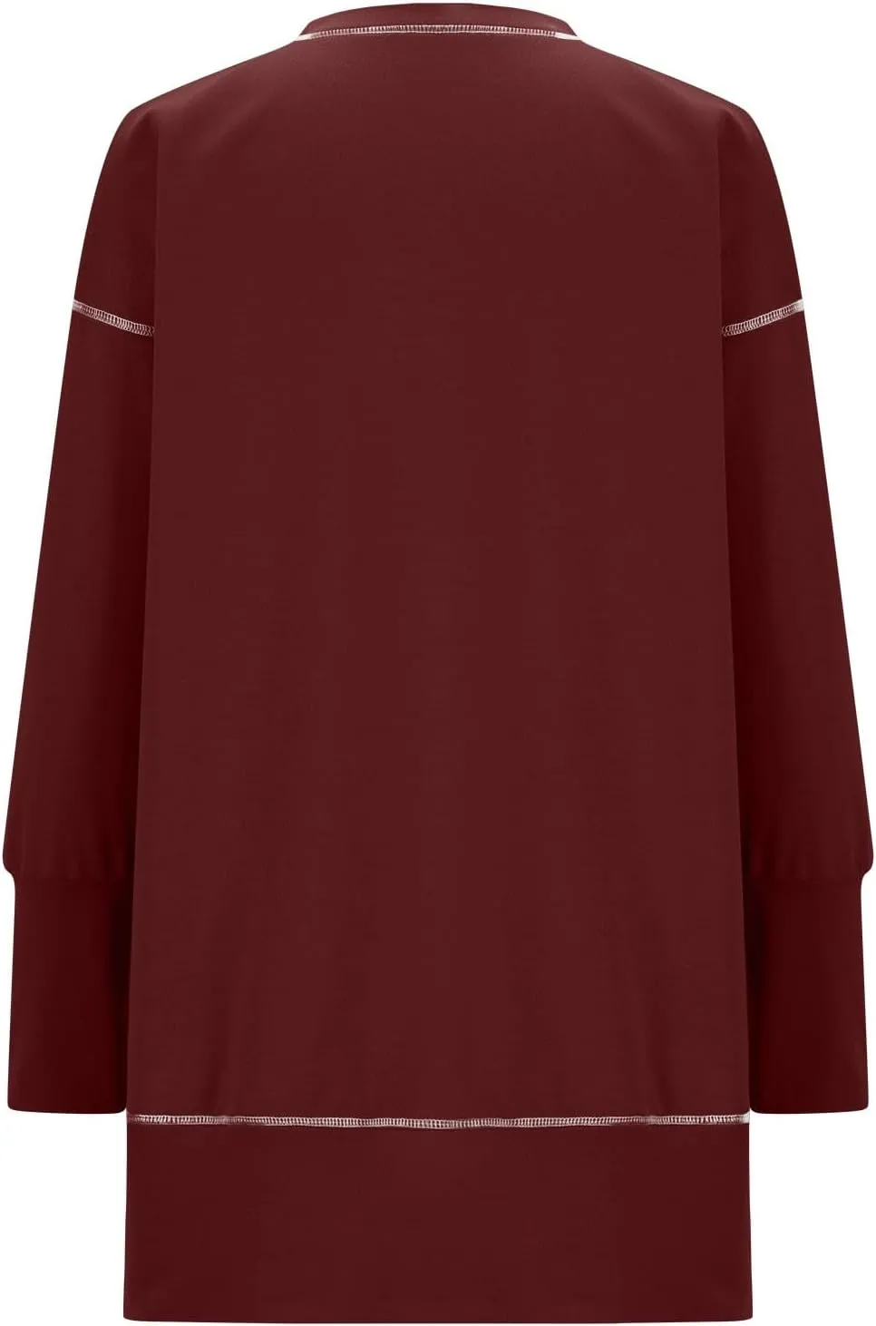 Womens Oversized Crewneck Sweatshirts Casual Long Sleeve Trendy Contrast Stitching High Low Fall Pullover Tops