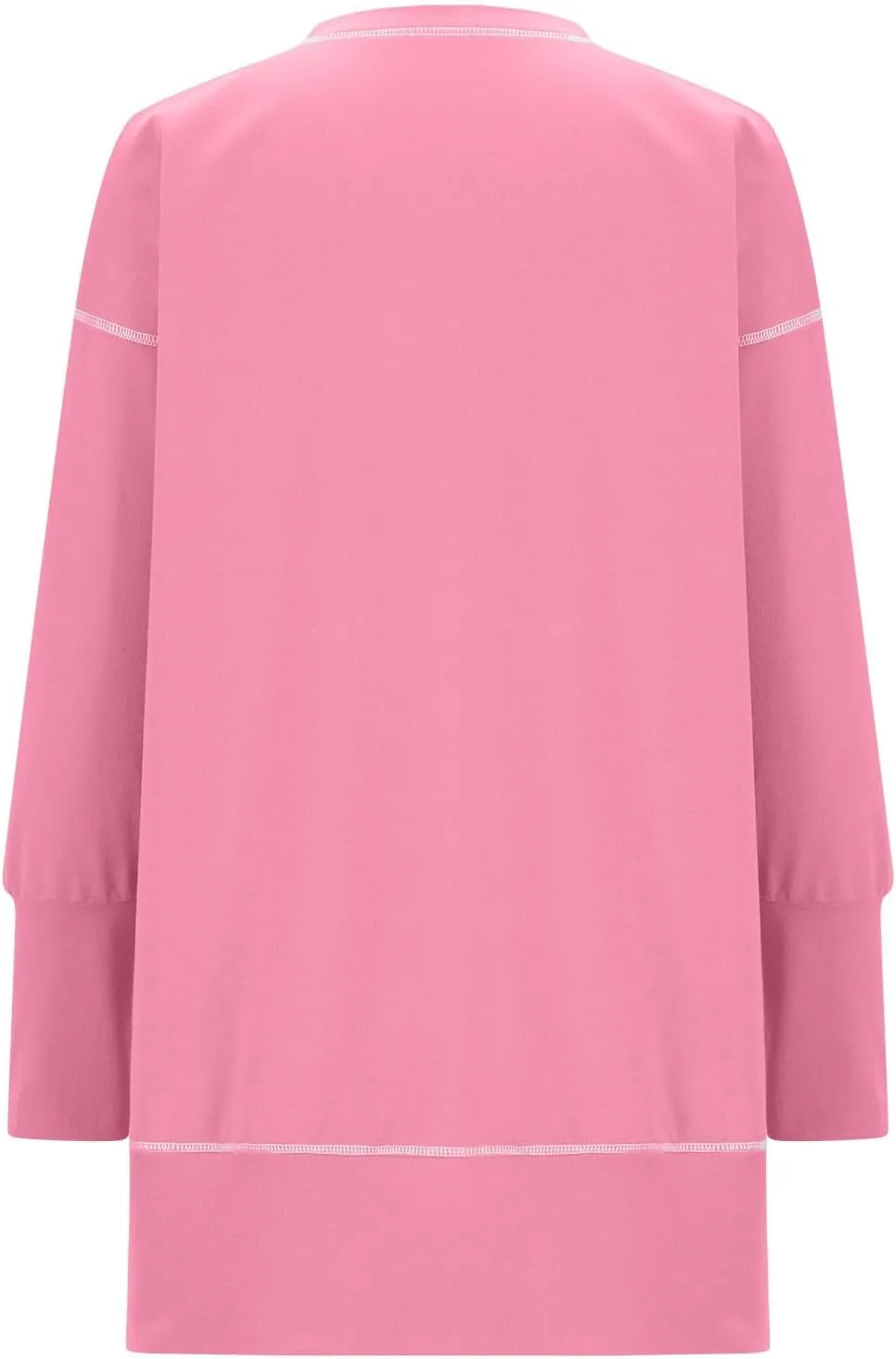 Womens Oversized Crewneck Sweatshirts Casual Long Sleeve Trendy Contrast Stitching High Low Fall Pullover Tops