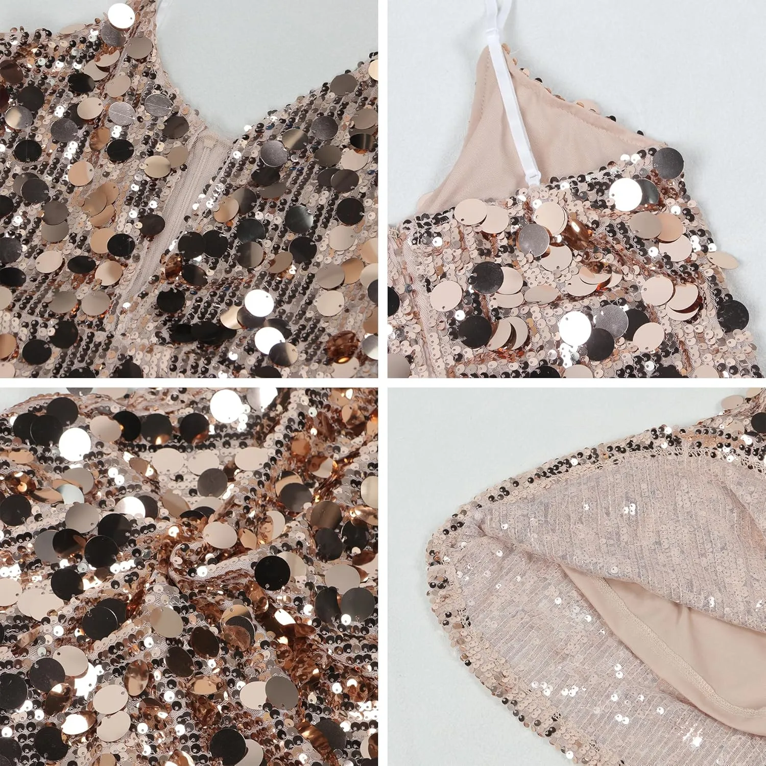 Women's Sexy Elegant Sparkly Sequins Party Club Night Bodycon Split Evening Dress