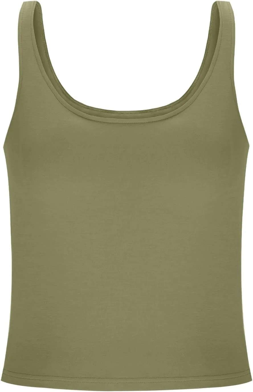 Womens Tank Tops with Built in Bra Padded Workout Loose Fit Camisole Trendy Summer Sleeveless Clothes