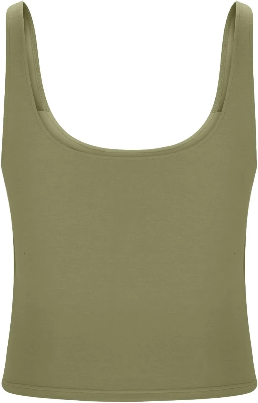 Womens Tank Tops with Built in Bra Padded Workout Loose Fit Camisole Trendy Summer Sleeveless Clothes
