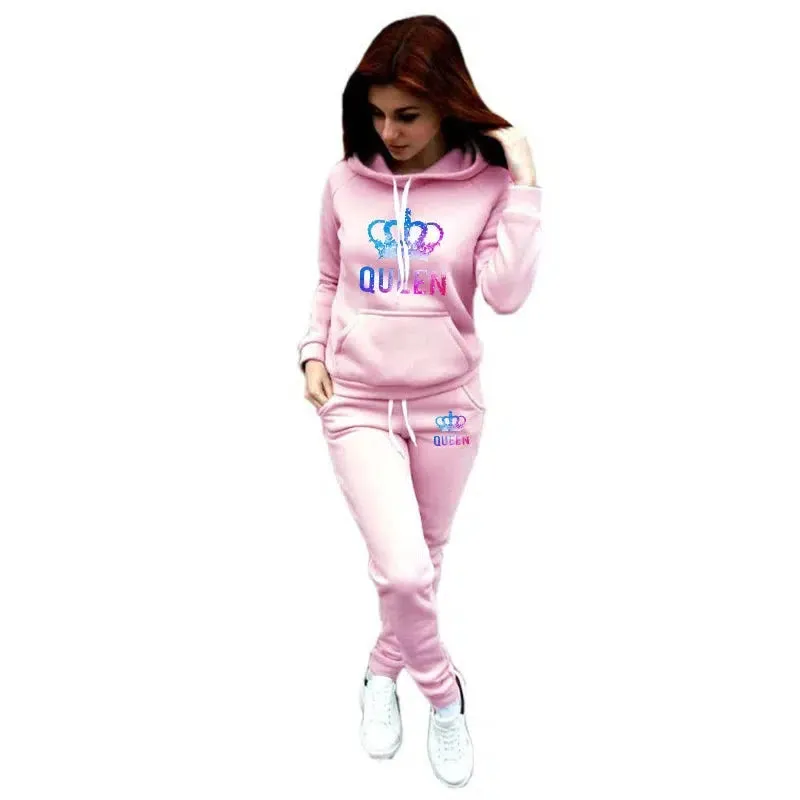 Womens Tracksuit  Hooded Sweatshirts And Jogging Pants Sets