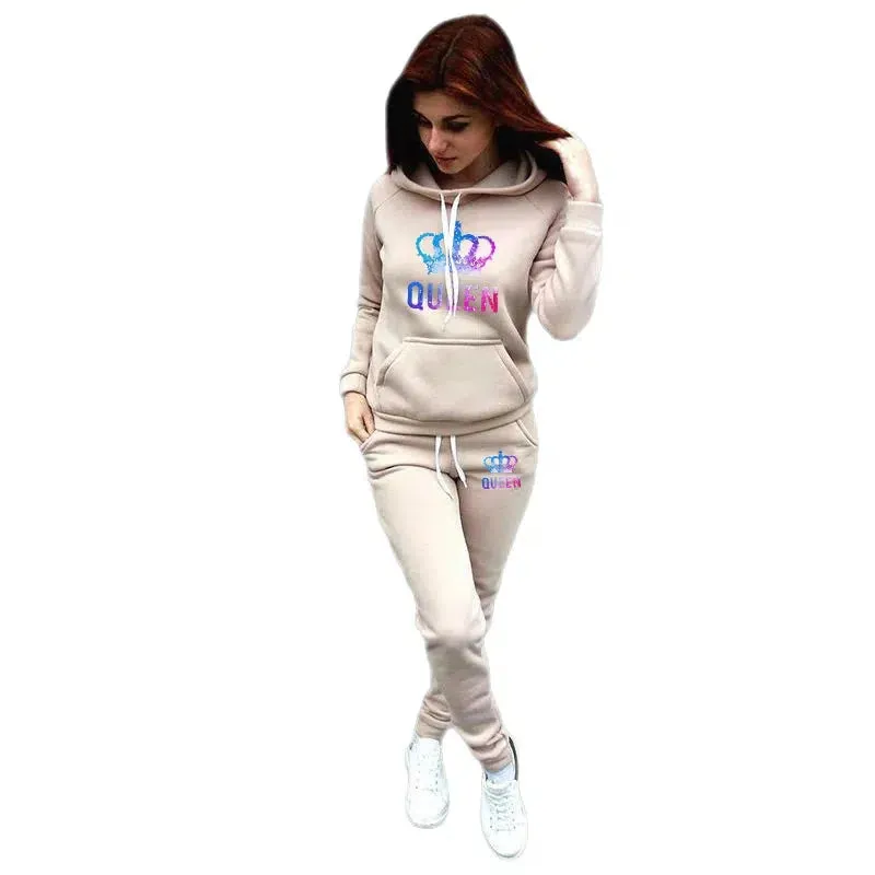 Womens Tracksuit  Hooded Sweatshirts And Jogging Pants Sets