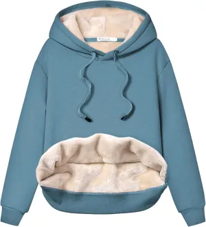 Yeokou Women's Winter Hoodies Pullover Sherpa Fleece Warm Heavyweight Sweatshirt
