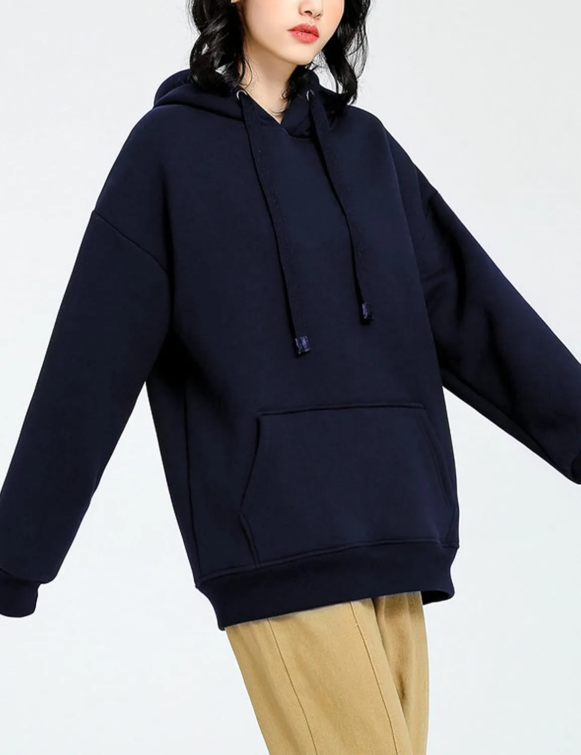 Yeokou Women's Winter Hoodies Pullover Sherpa Fleece Warm Heavyweight Sweatshirt