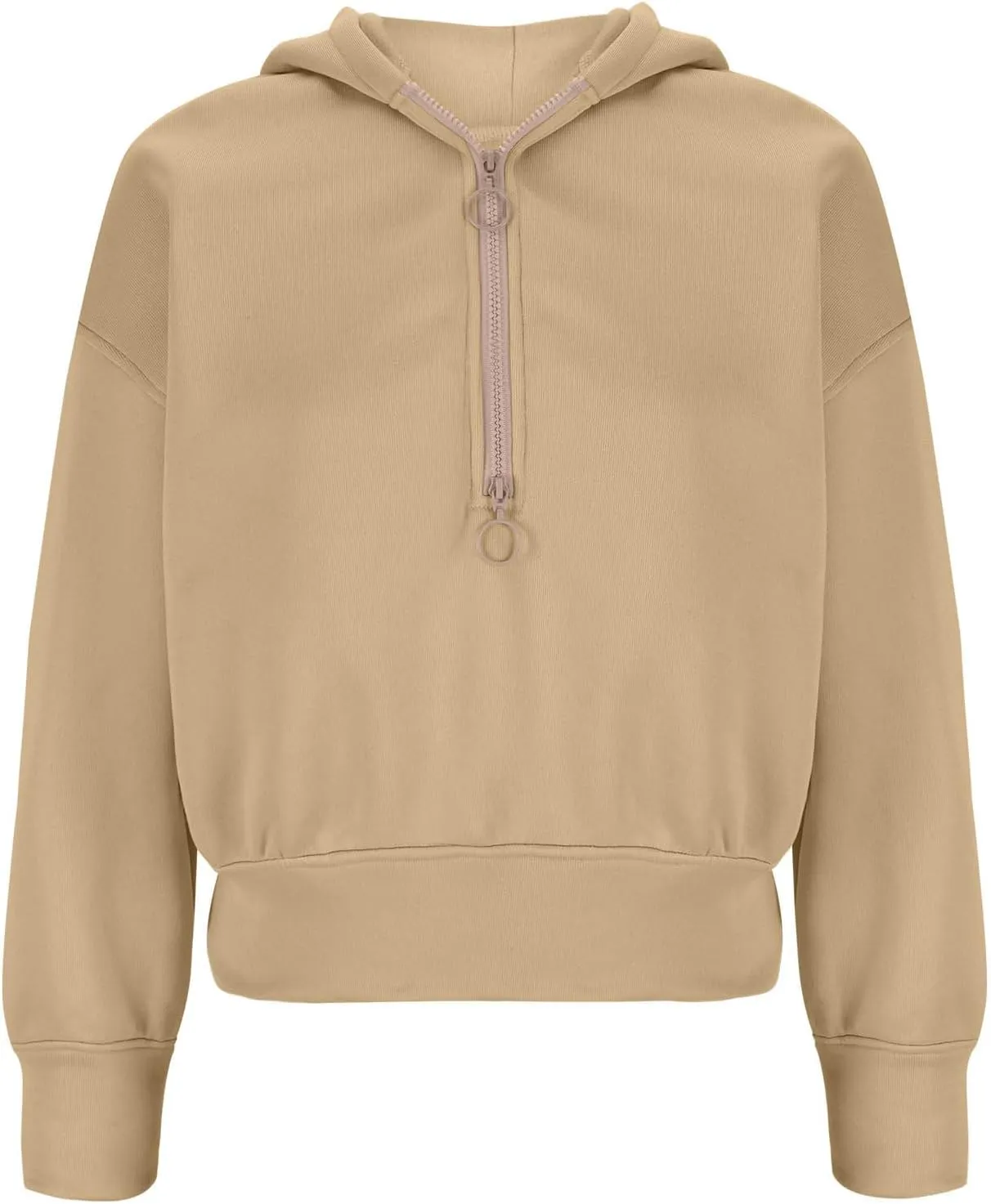 ZDRZK Half Zip Cropped Pullover Hoodies for Women Trendy 2024 Fashion Fall Y2K Sweatshirts Casual Loose Cute Shirts Tops