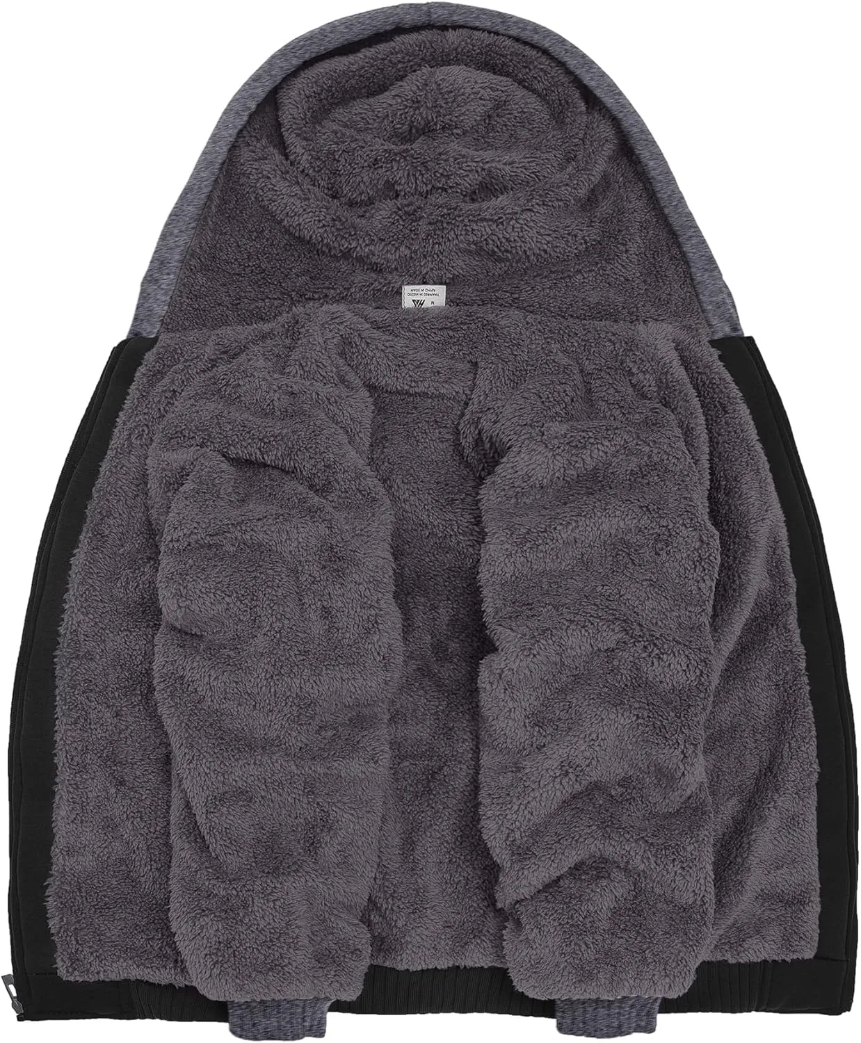 ZITY Men's Zip Up Hoodie Heavyweight Winter Sweatshirt Fleece Sherpa Lined Warm Jacket