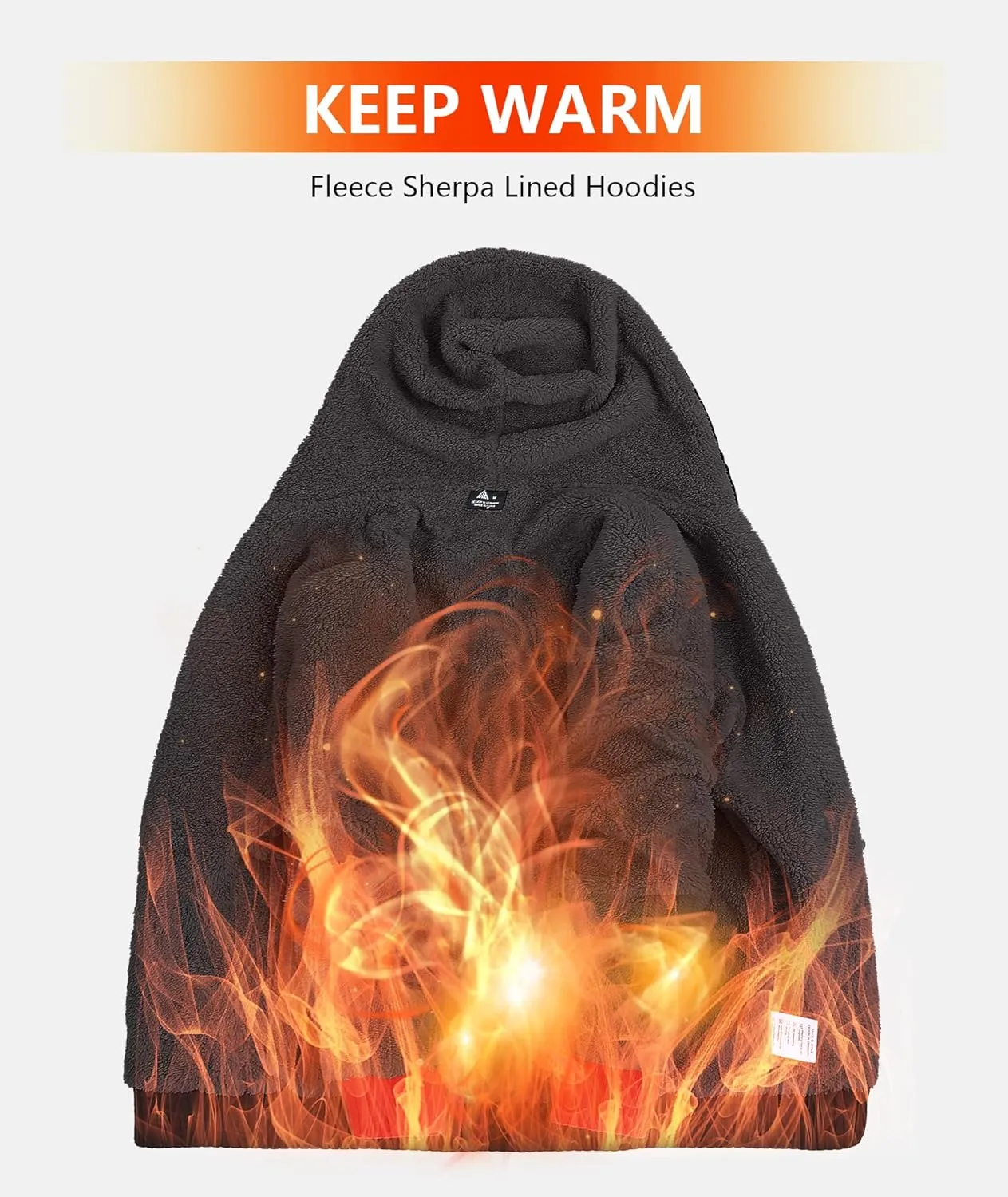 ZITY Men's Zip Up Hoodie Heavyweight Winter Sweatshirt Fleece Sherpa Lined Warm Jacket