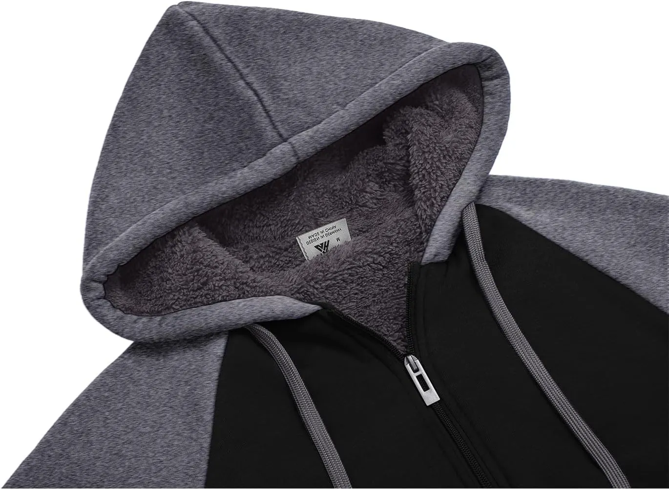 ZITY Men's Zip Up Hoodie Heavyweight Winter Sweatshirt Fleece Sherpa Lined Warm Jacket