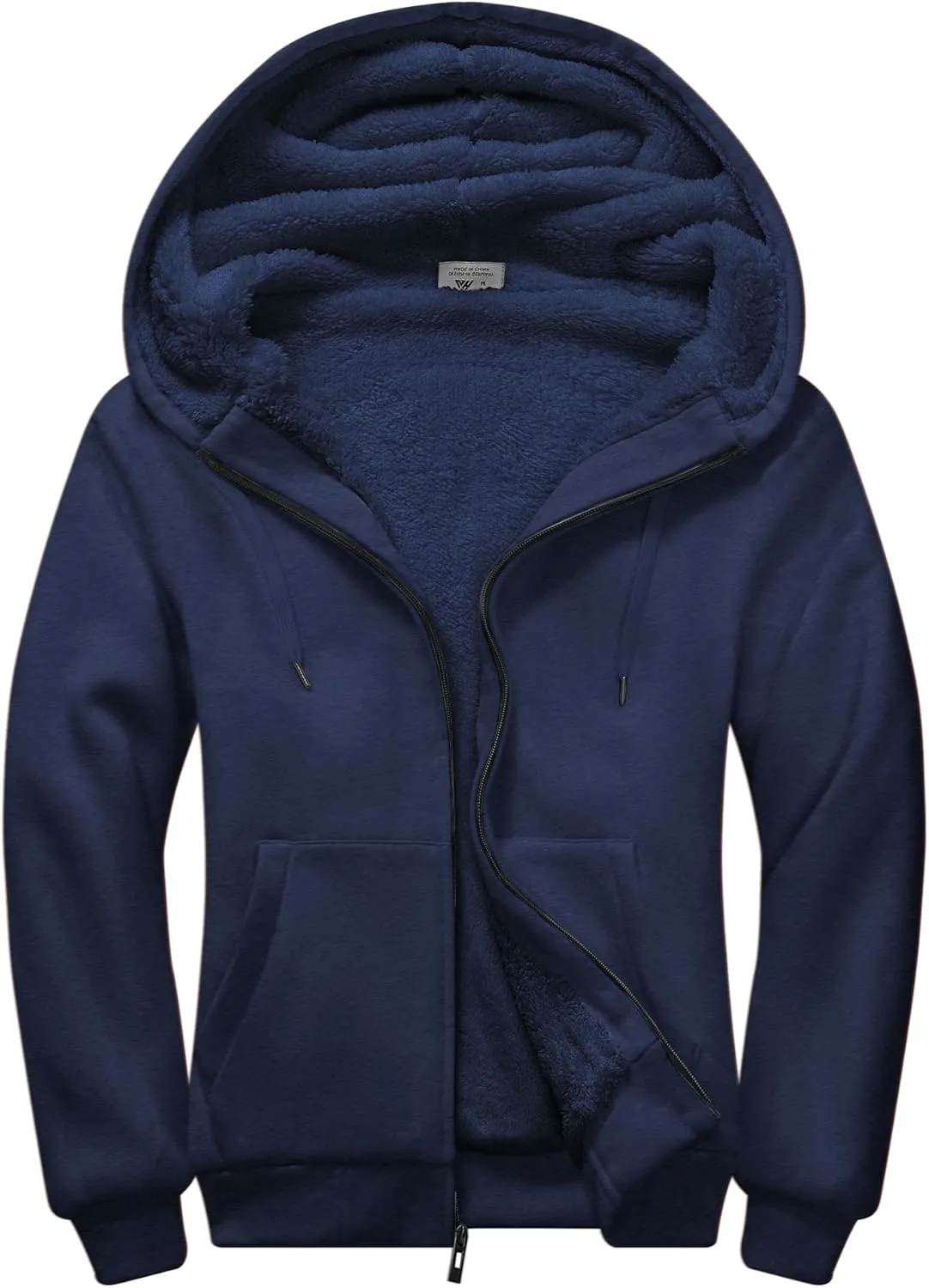 ZITY Men's Zip Up Hoodie Heavyweight Winter Sweatshirt Fleece Sherpa Lined Warm Jacket